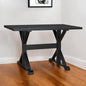 48" Black Solid Wood Trestle Writing Desk