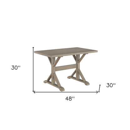 Escritorio de caballete de madera maciza gris de 48"