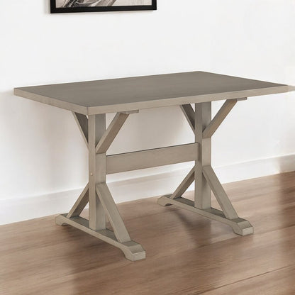 Escritorio de caballete de madera maciza gris de 48"