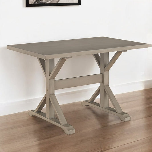 Escritorio de caballete de madera maciza gris de 48"