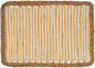 19" Set of Four Cream Yellow And Natural Striped Cotton And Jute Placemats