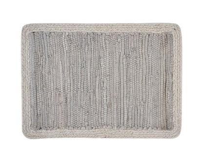 80" Navy Blue And Natural Solid With Border Cotton Table Runner