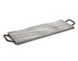 Bandeja para servir de madera y metal gris y negro de 27" con asas