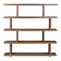 Brown And Natural Wood Five Tier Bookcase