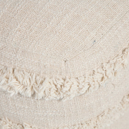 18" Blue Cotton Striped Pouf Ottoman