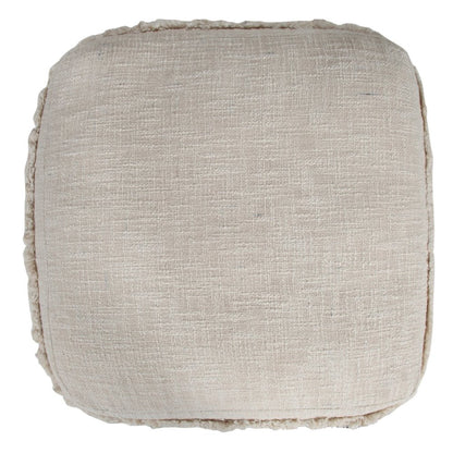 18" Blue Cotton Striped Pouf Ottoman
