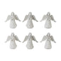 Set of Six 6" White Washed Polyresin Angel Figurine Tabletop Sculpture