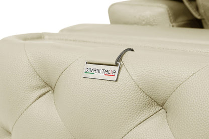 Conjunto de asientos para seis personas en cuero italiano beige de tres piezas para interiores
