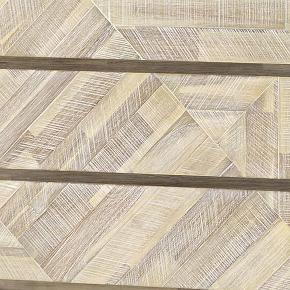 Cómoda doble de seis cajones de madera maciza natural de 61"