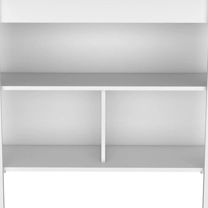 Juego de isla de cocina de madera marrón oscuro y blanca de 41" con almacenamiento