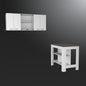 Juego de isla de cocina de madera gris y blanca de 41" con almacenamiento