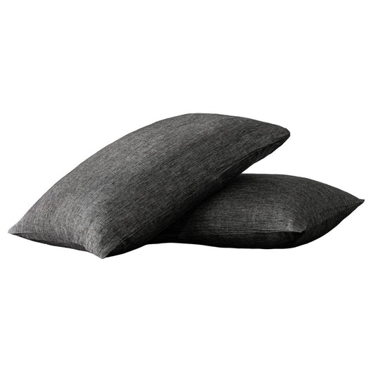 Juego de dos fundas de almohada de lino color marfil