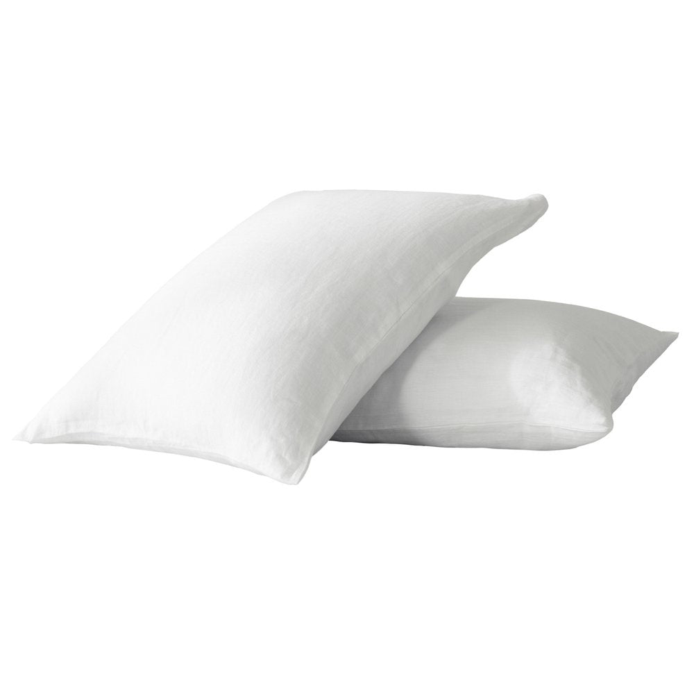 Juego de dos fundas de almohada de lino color marfil