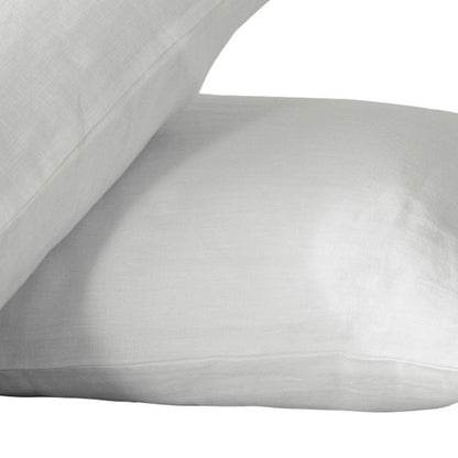 Juego de dos fundas de almohada de lino color marfil