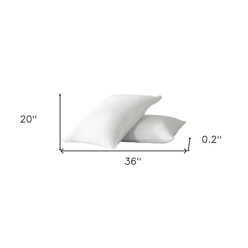 Juego de dos fundas de almohada de lino color marfil