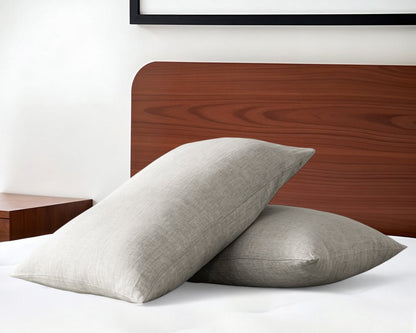 Juego de dos fundas de almohada de lino color marfil