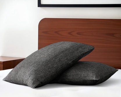 Juego de dos fundas de almohada de lino color marfil