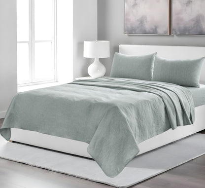 Four Piece Light Pink Linen Sheet Set