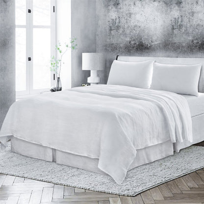 Four Piece Light Pink Linen Sheet Set