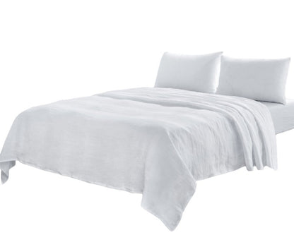 Four Piece Light Pink Linen Sheet Set