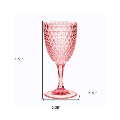 Set of Four Pink Diamond Acrylic Stemmed All Purpose Wine Glass