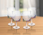 Set of Four Clear and Blue Acrylic Stemmed All Purpose Wine Glass
