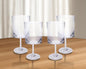 Set of Four Clear Tritan Plastic Stemmed All Purpose Wine Glass