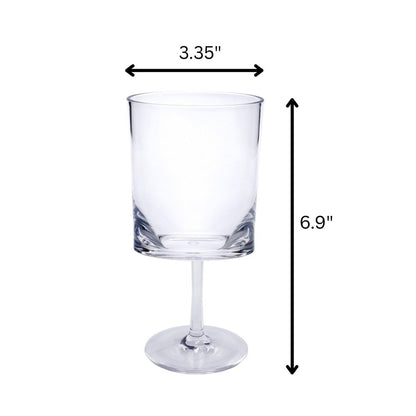 Set of Four Clear Tritan Plastic Stemmed All Purpose Wine Glass