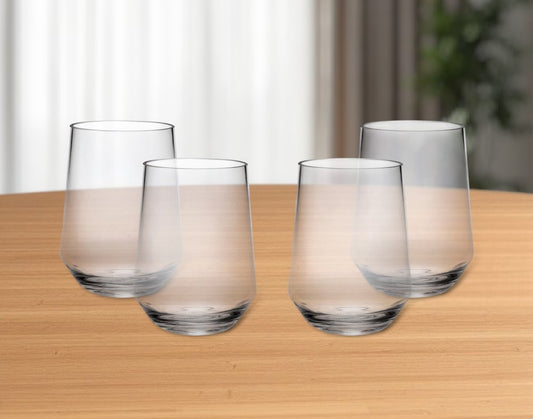 Juego de cuatro copas de vino multiusos sin tallo de plástico Tritan transparente