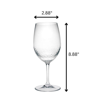 Juego de cuatro copas de vino multiusos con tallo de plástico Tritan transparente
