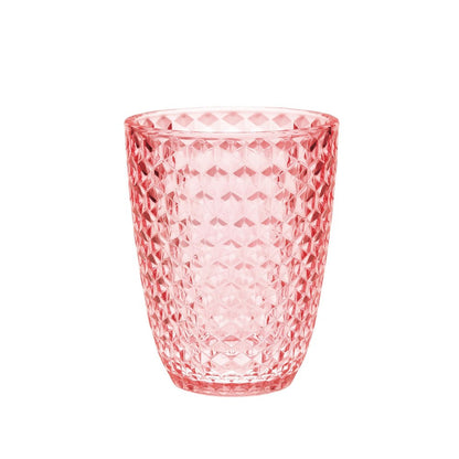 Set of Four Clear Diamond Acrylic Stemless Whiskey Glasses