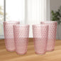 Set of Four Pink Geometric Acrylic Stemless Highball Glass