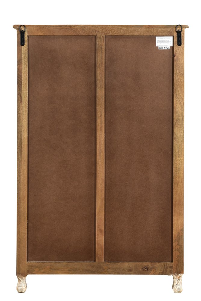Cómoda de madera maciza blanca de 35" con seis cajones