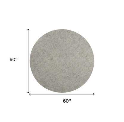 5' Round Gray Non Slip Rug Pad