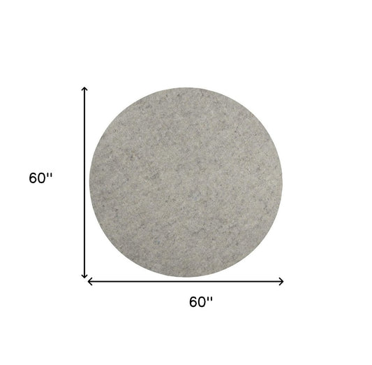 5' Round Gray Non Slip Rug Pad
