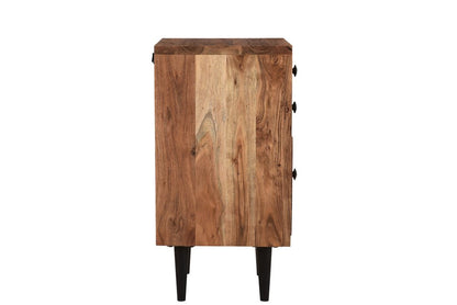 30" Brown Solid Wood Three Drawers Filing Cabinet
