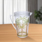 2.5 Quart Clear and Green Palm Tree Acrylic Pitcher