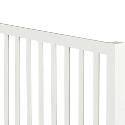 White Slat Back Solid Wood Queen Bed Frame