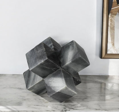 Escultura decorativa de mesa de Jack de mármol negro de 6"