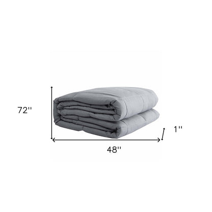 48" X 72" Light Gray Cotton Quilted Plush 15 Pound Weighted Blanket