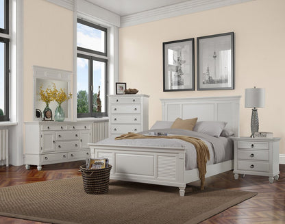 Cómoda doble de seis cajones de madera maciza blanca de 62"