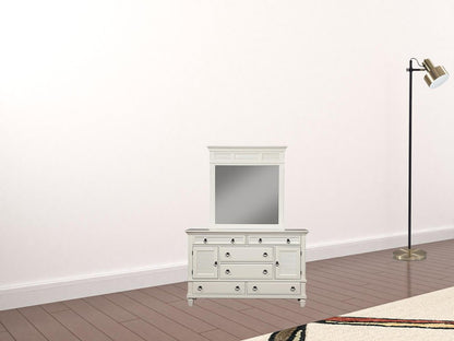 Cómoda doble de seis cajones de madera maciza blanca de 62"