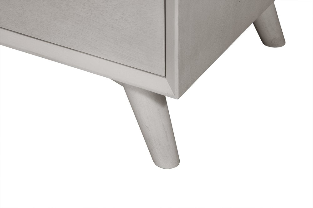 Cómoda doble de siete cajones de madera maciza gris de 59"