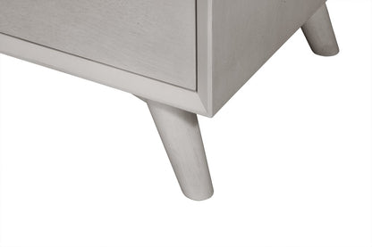 Cómoda doble de siete cajones de madera maciza gris de 59"