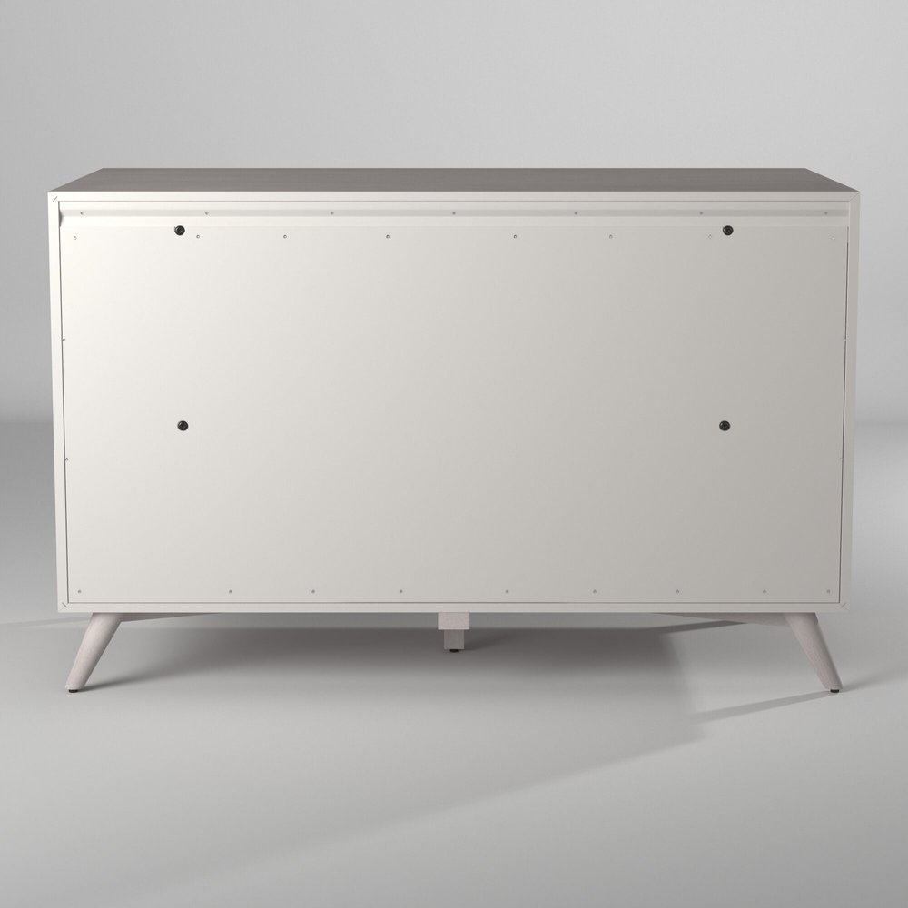 Cómoda doble de siete cajones de madera maciza gris de 59"