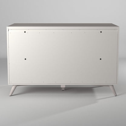 Cómoda doble de siete cajones de madera maciza gris de 59"