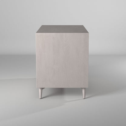 Cómoda doble de siete cajones de madera maciza gris de 59"