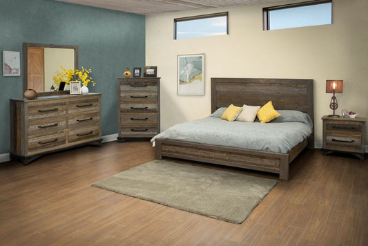 Cómoda doble de seis cajones de madera maciza marrón de 62"
