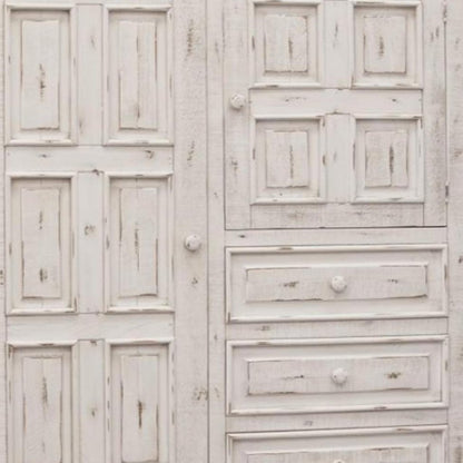 Cómoda de caballero de tres cajones de madera maciza blanca de 55"