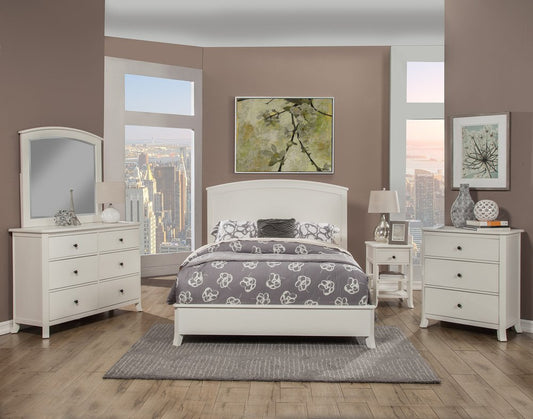 White Solid Wood King Bed Frame